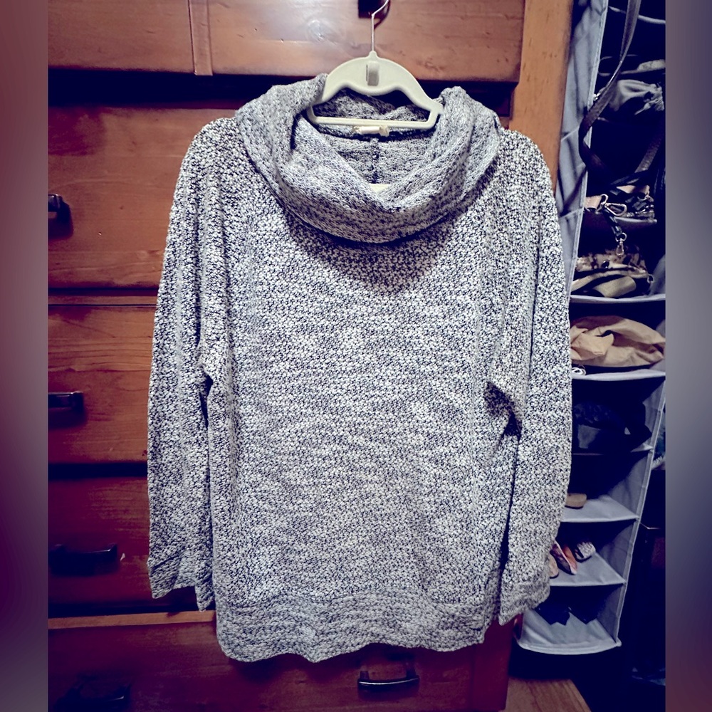 Grey LOFT cowl neck sweater. XL